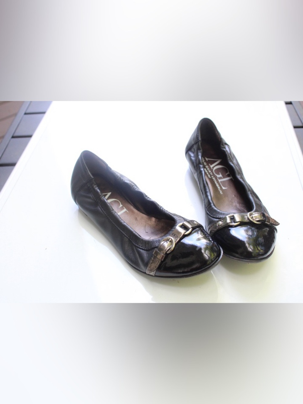 AGL Attilio Giusti Leombruni black leather ballet flats